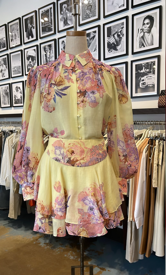 Hemant &amp; Nandita Kysha Shirt, button down shirt, floral shirt, dressy, matching set, resort, women's clothing