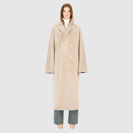 Hiso Danielle Shearling Coat, long coat, outerwear, leather, shearling coat, women's clothing