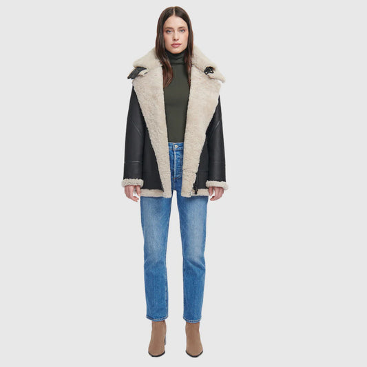 Hiso Martina Shearling Jacket, shearling jacket, jacket, leather coat, coat, women's clothing