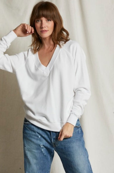 Perfect White Tee Sinead V-Neck Sweatshirt, vneck sweatshirt, sweatshirt, top, women's clothing