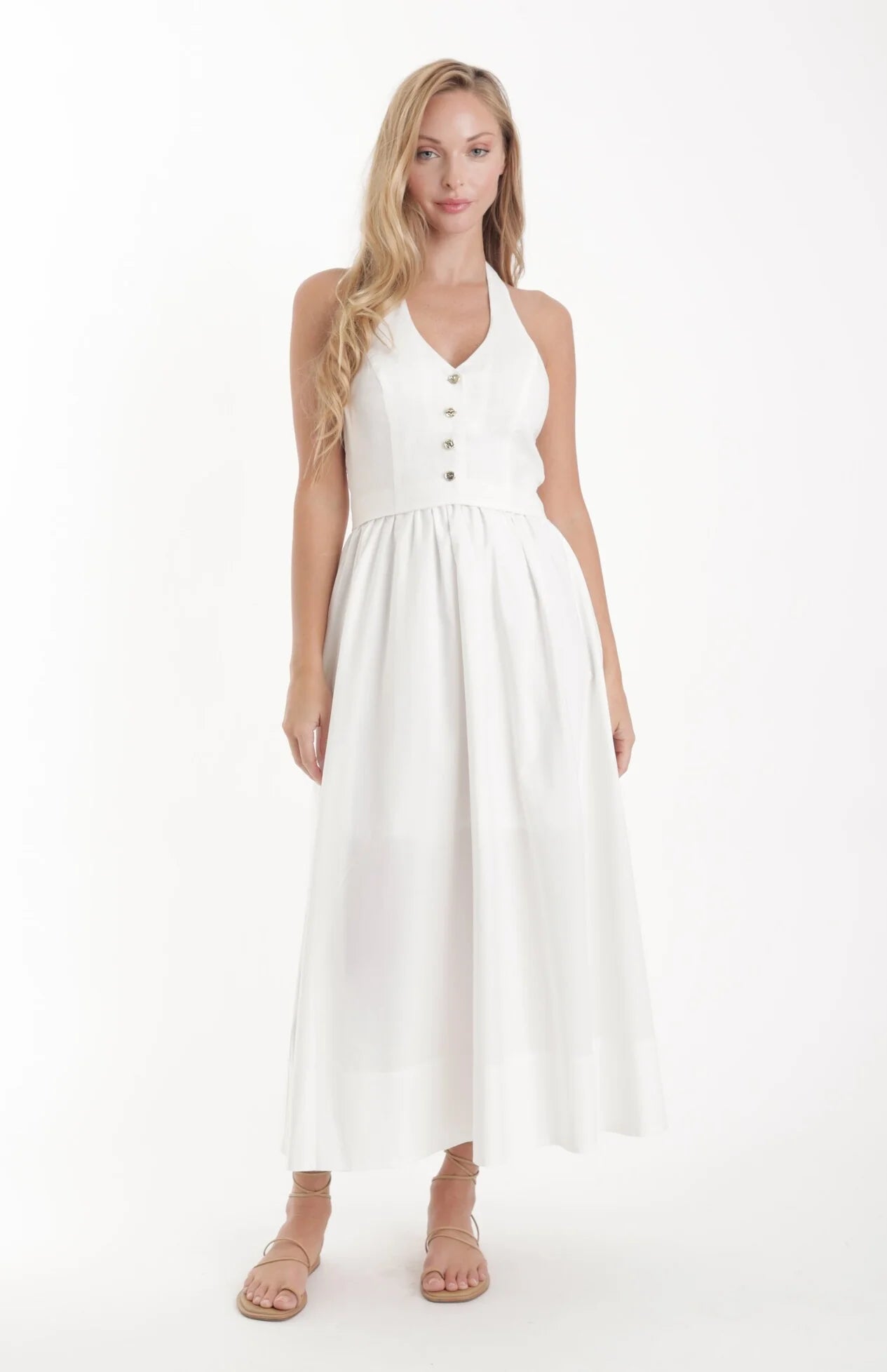 Karina Grimaldi Orel Solid Dress, sundress, tank dress, midi dress, women's clothing