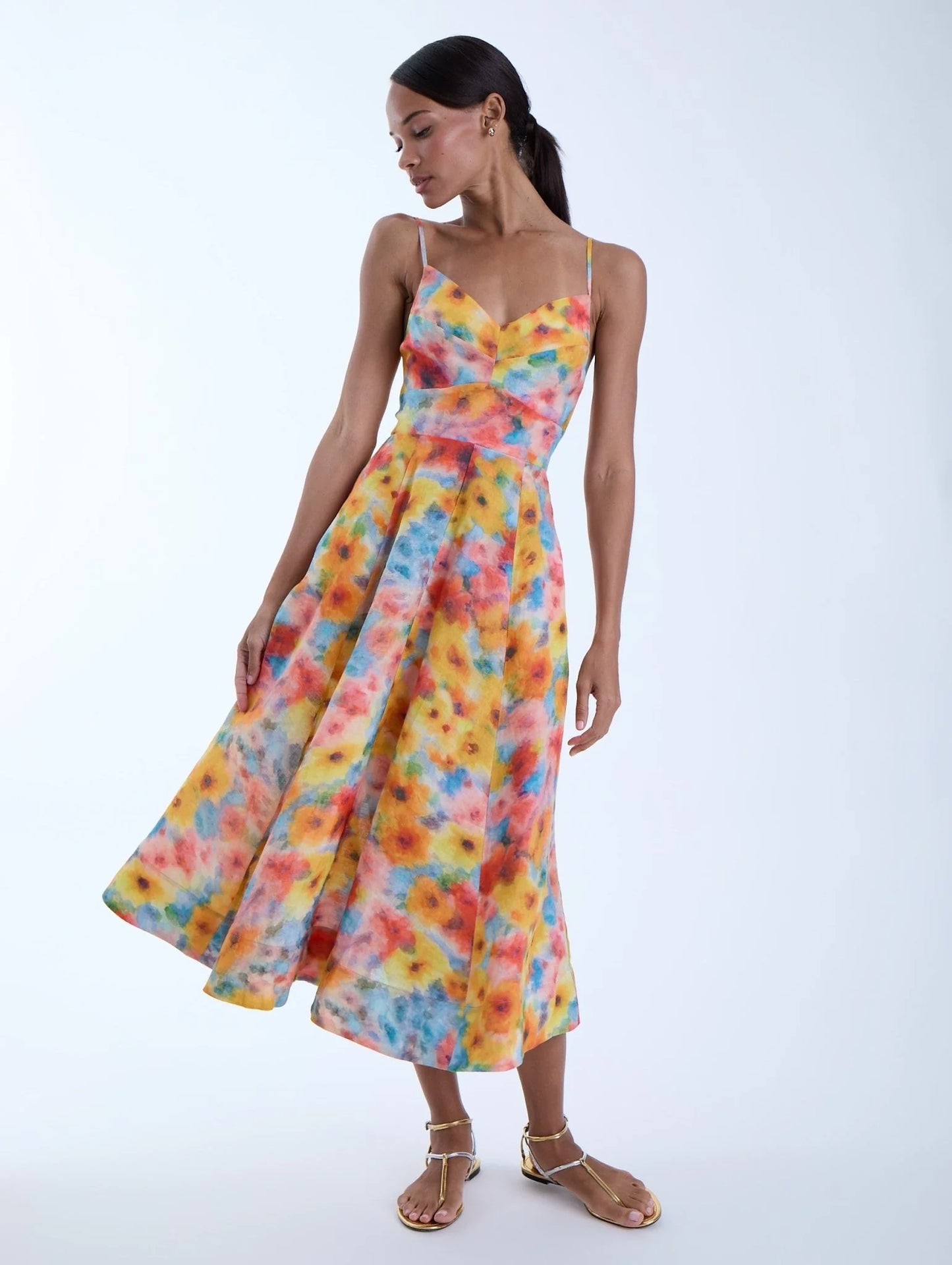 Karina Grimaldi June Print Midi Dress, summer dress, floral dress, sundress, women's clothing