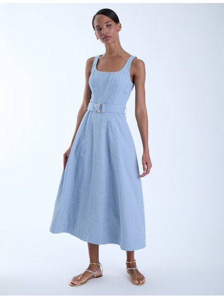 Karina Grimaldi Lilliana Denim Maxi Dress, sundress, denim dress, tank dress, women's clothing