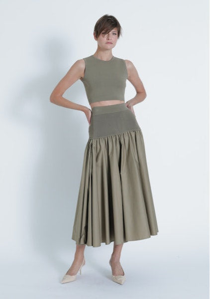 Karina Grimaldi Riley Knit Set, skirt and top set, dress set, midi skirt, cropped top, women's clothing