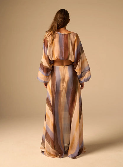 JBQ Keira Skirt, skirt, matching set, sheer skirt with stripes, women's clothing