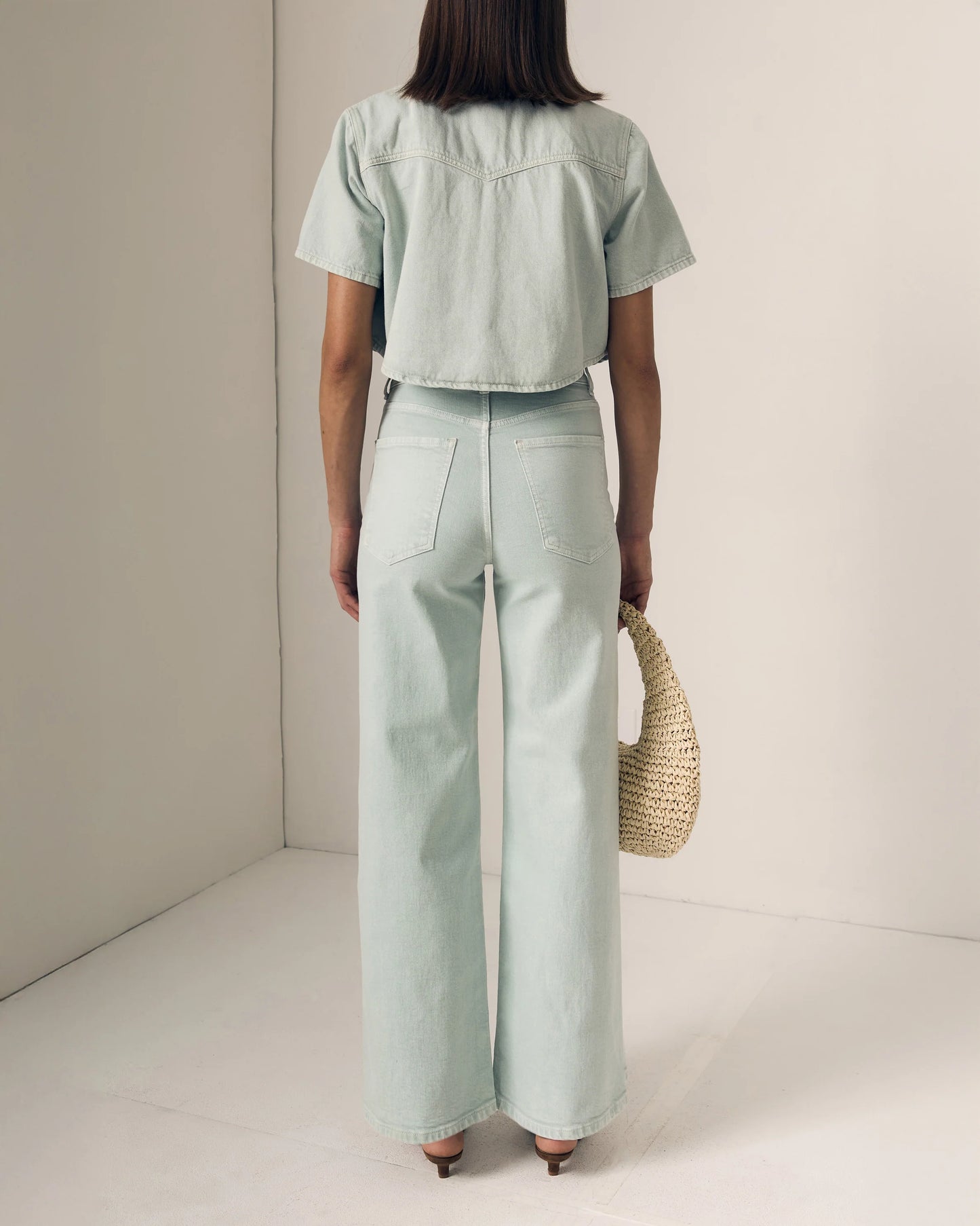 LE JEAN Column Jean in mint, denim jeans, colored jeans, clean denim, women's clothing