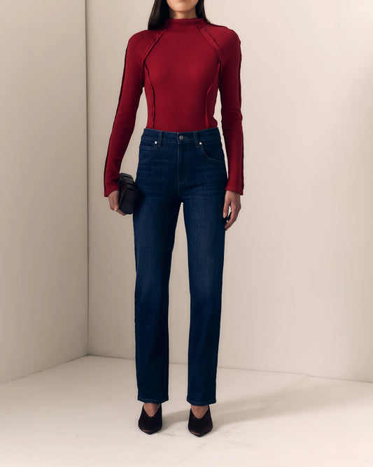 LE JEAN The Slim, slim-fit jean with a clean, streamlined silhouette, straight leg denim jean, women's clothing