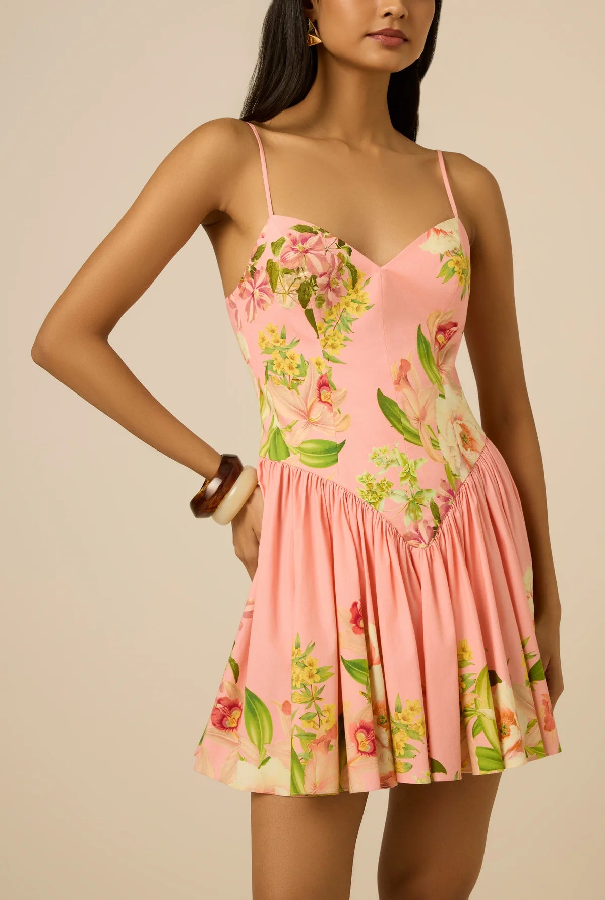 Hemant & Nandita Lena Corseted Mini Dress, floral mini dress, Corseted dress, summer dress, sundress, women's clothing