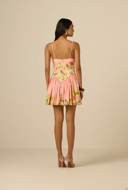 Hemant & Nandita Lena Corseted Mini Dress, floral mini dress, Corseted dress, summer dress, sundress, women's clothing