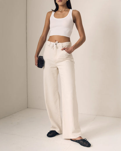 LE JEAN Luna Relaxed High Rise Jean, relaxed fit lightweight denim jeans, high rise pants, women's clothing