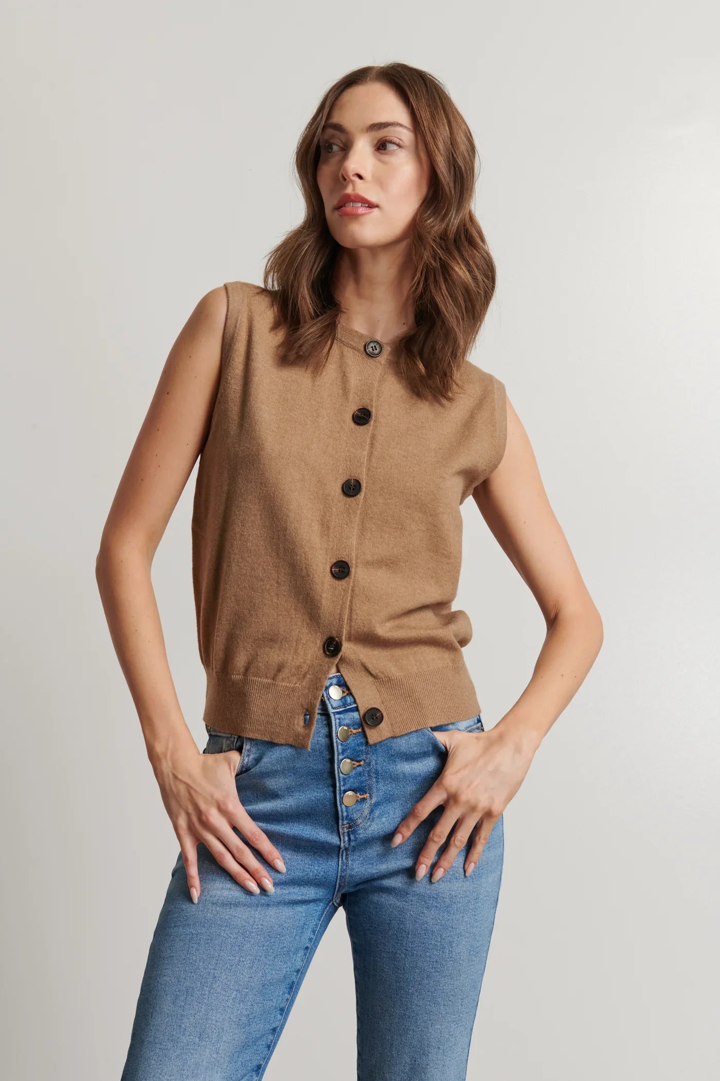 LINE Marie Sweater, sweater vest, vest, cardigan vest, women's clothing