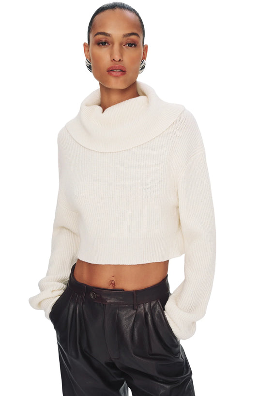 Ronny Kobo Lucia Sweater, turtleneck sweater, cropped sweater, women's clothing