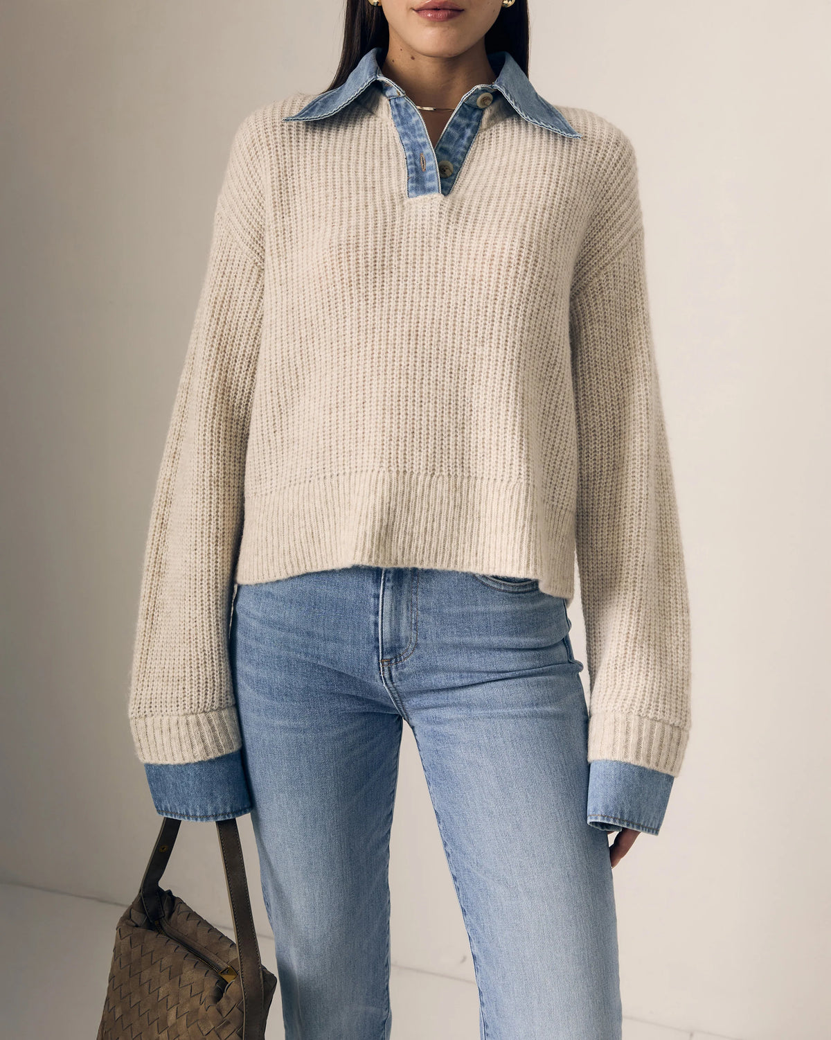 Le Jean Harvey Sweater, polo sweater, sweater, collared sweater, women's clothing