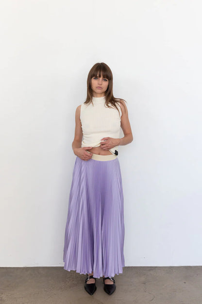 Loyd/Ford Benedetto Midi Skirt, pleated satin midi skirt, midi skirt, flowy skirt, women's clothing