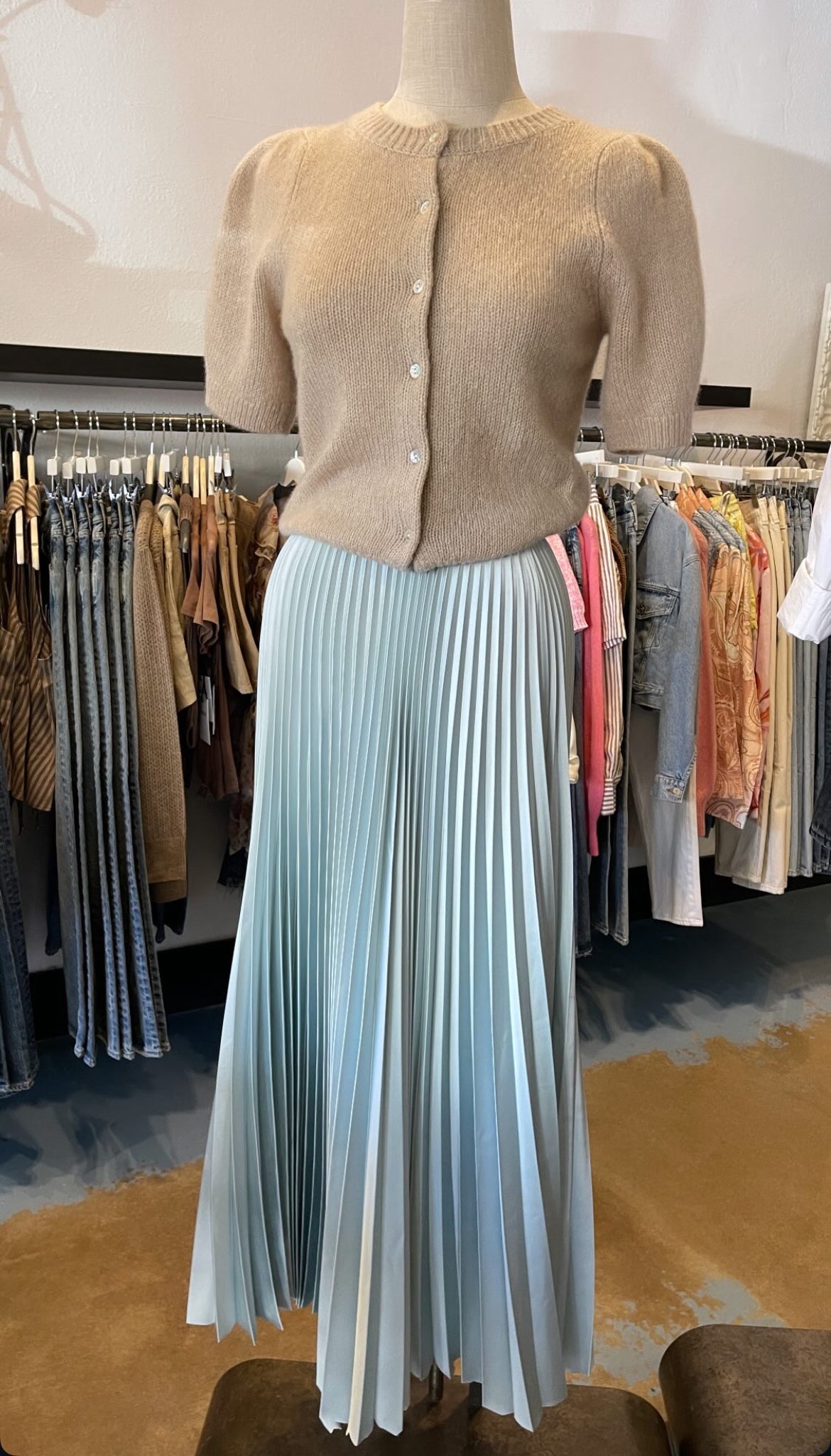 Loyd/Ford Benedetto Midi Skirt, pleated satin midi skirt, midi skirt, flowy skirt, women's clothing