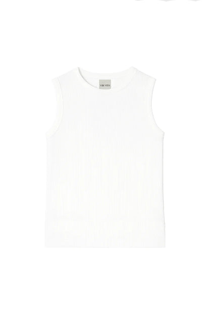 Vir Vita Mila Tank, tank top, high-neck, fitted silhouette, and ribbed texture, women's clothing