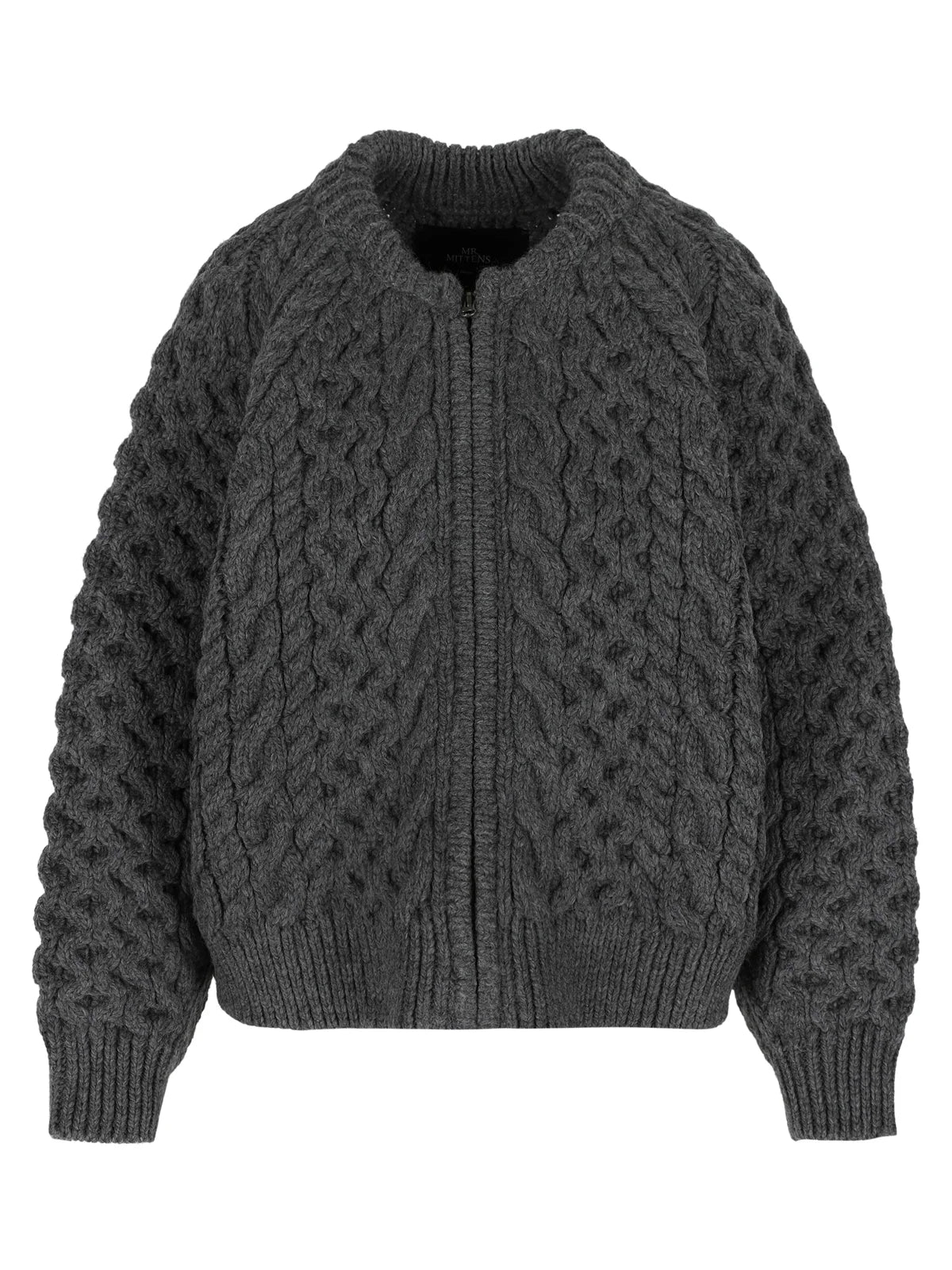 Mr. Mittens Lucia Zip Cable Bomber, cable knit cardigan sweater, oversized cardigan, thick wool sweater, women's clothing
