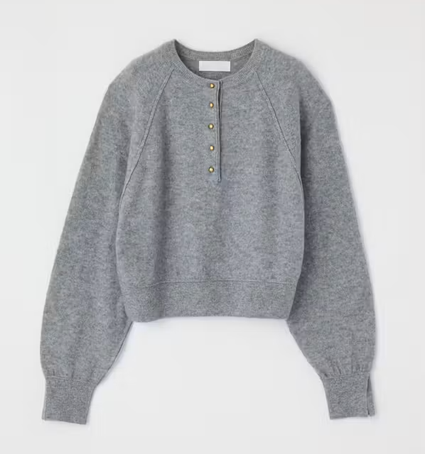 MV Henry Knit Crewneck, crewneck sweater with buttons, long sleeved top, women's clothing