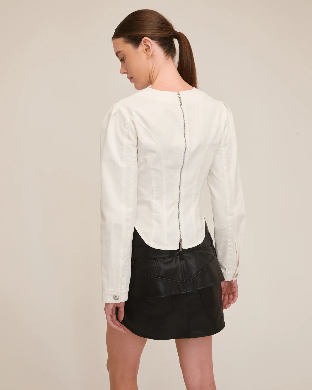 Marissa Webb Lucy Seamed Top, white shirt, fun top, corset styled top, women's clothing