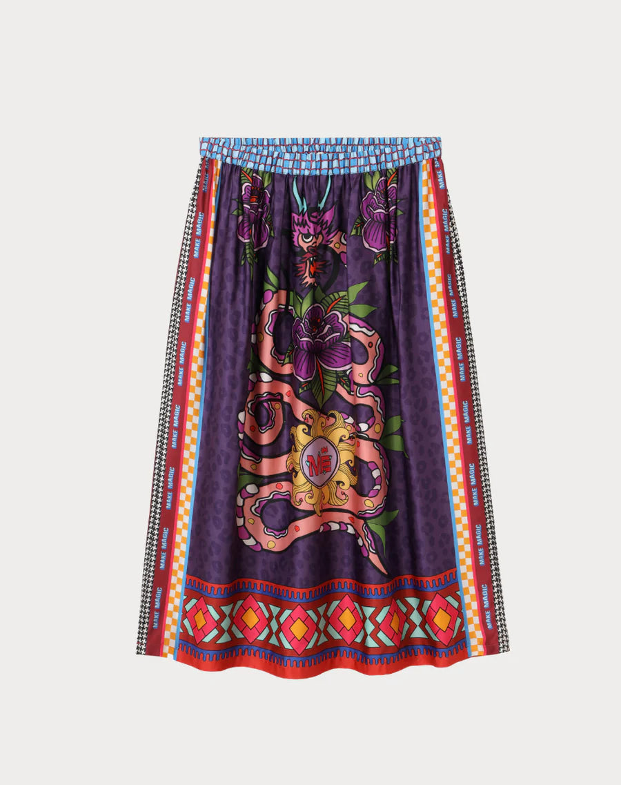 Me369 Vanessa Printed Skirt, midi skirt, printed skirt, dragon skirt, women's clothing