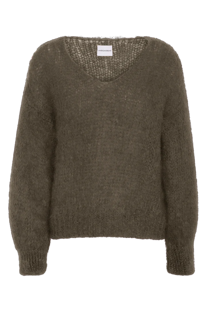 American Dreams Milana L/S Mohair Knit, sweater, v-neck sweater, oversized sweater, women's clothing