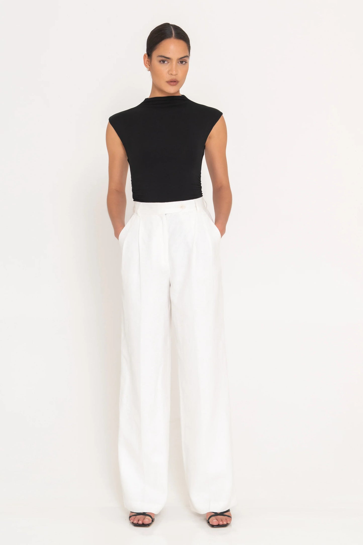 SANS FAFF Mock Neck Bamboo Bodysuit, form-fitting silhouette, ultra-soft fabric, Featuring a refined high neckline, women's clothing