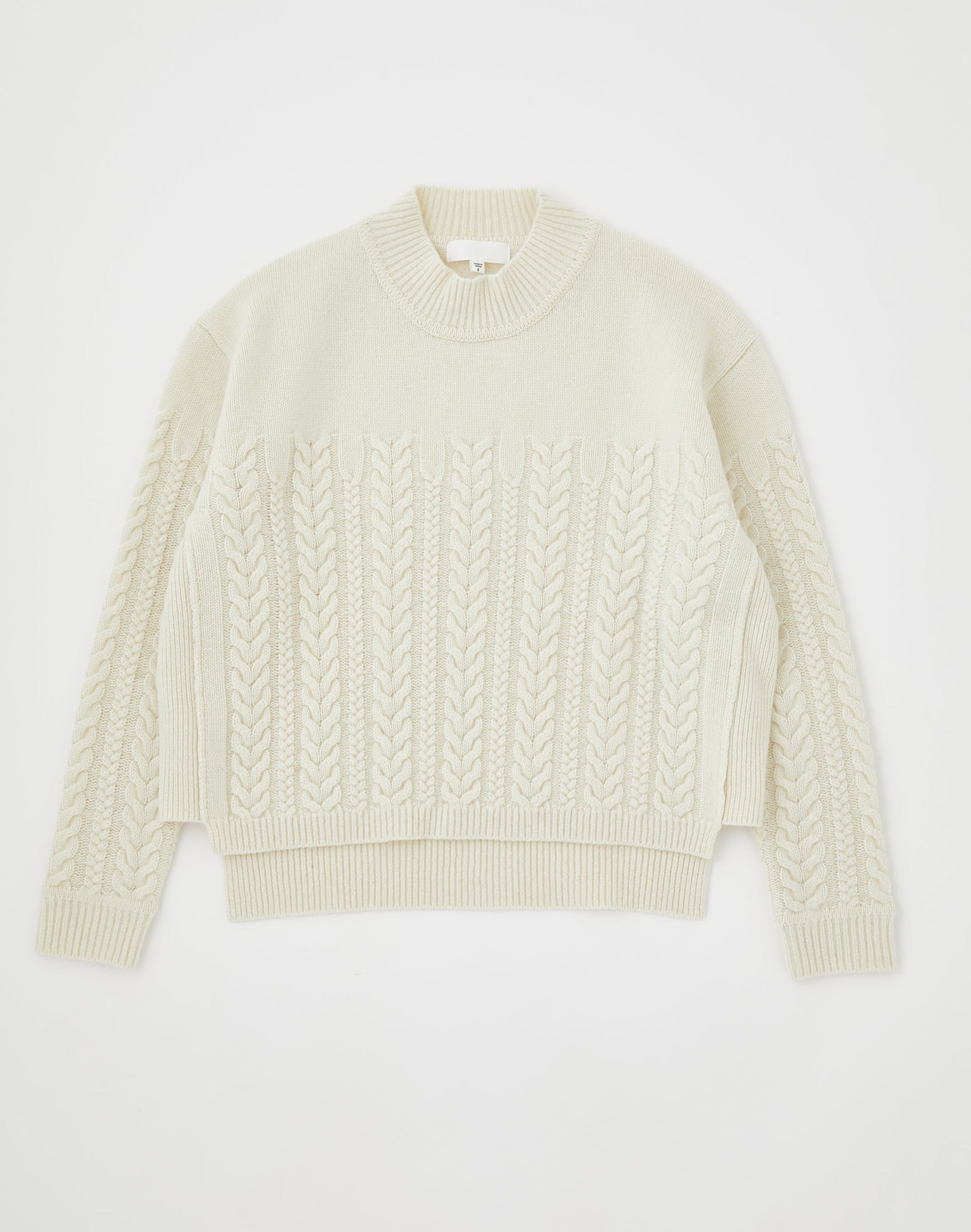 Moussy MV CABLE KNIT TOP, cable knit sweater, sweater, high neck sweater, women's clothing