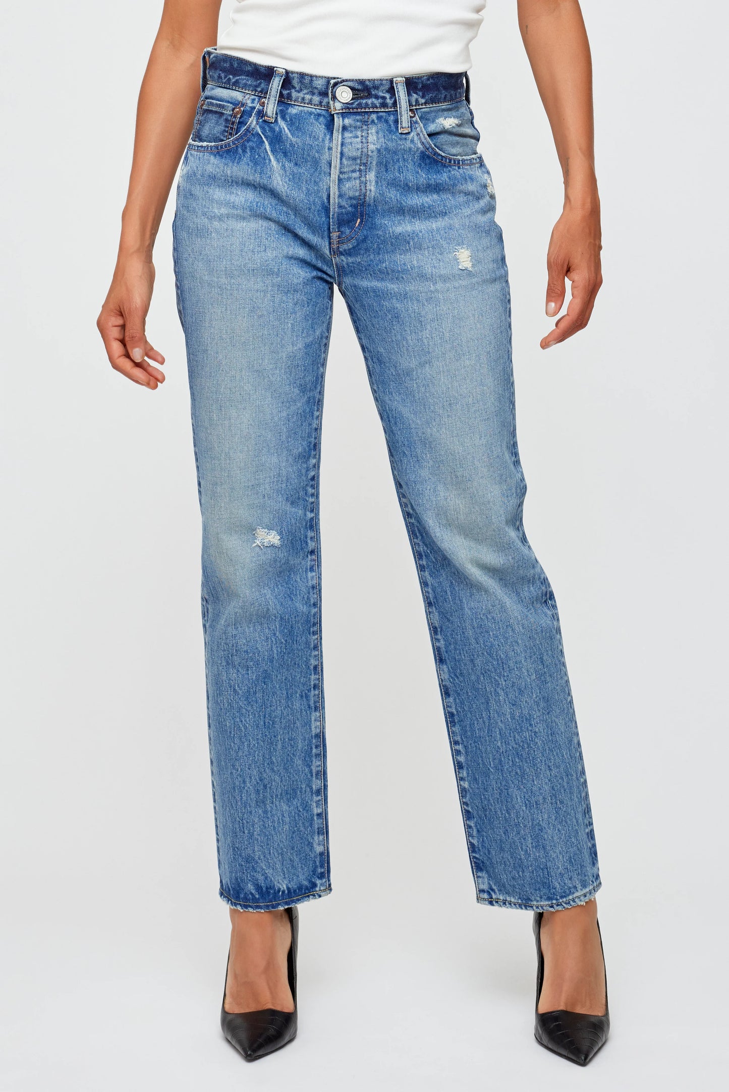 Moussy Micanopy Straight, mid-rise denim, mid-rise jeans, denim jeans, women's clothing