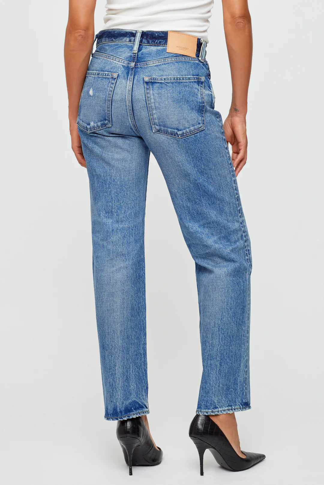 Moussy Micanopy Straight, mid-rise denim, mid-rise jeans, denim jeans, women's clothing