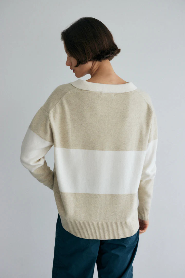 Moussy Rugby Knit Top, rugby, long sleeved top, knit top, women's clothing