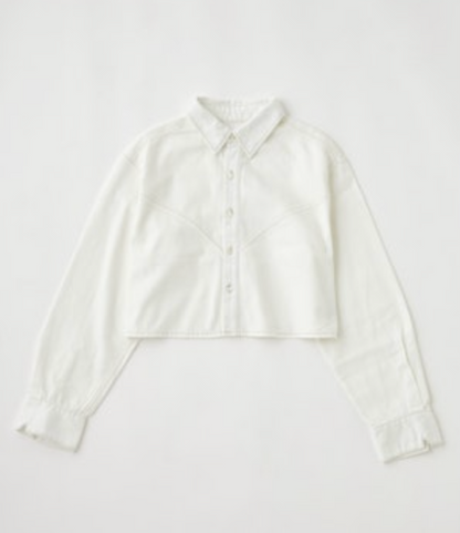 Moussy Foley Shirt, button down shirt, long sleeved shirt, denim shirt, cropped shirt, women's clothing