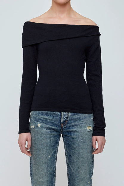 Moussy MV Off Shoulder Long Sleeve, fun top, sweater, off the shoulder top, women's clothing