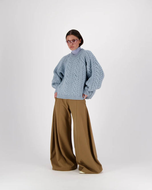 Mr. Mittens Lara Cable Crew Sweater, chunky cable knit sweater, women's clothing