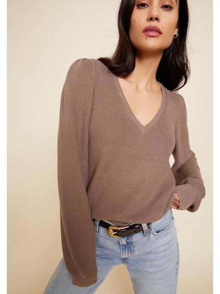 Nation ltd Neveah Puff Sleeve V-Neck Sweater, sweater, v-neck sweater, women's clothing