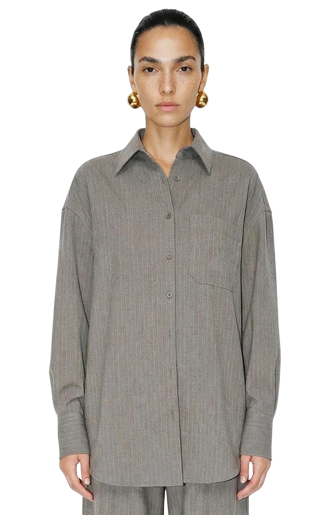 Ronny Kobo Niall Top, long sleeved button down striped shirt, matching set, women's clothing