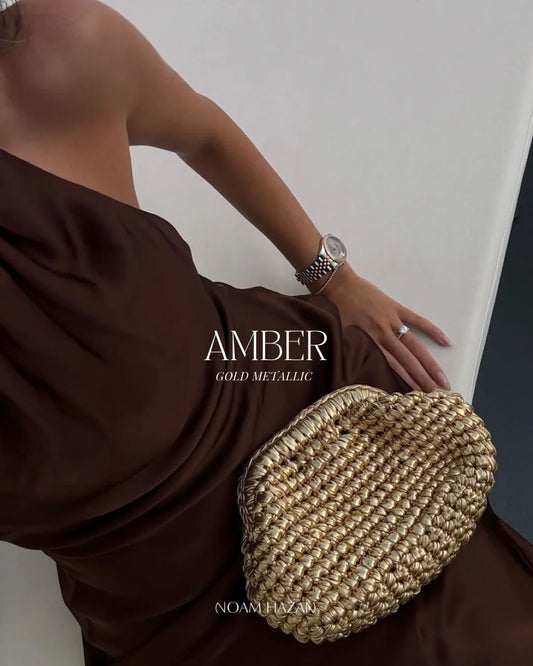 Noam Hazan Amber Metallic Clutch, handbag, clutch, purse, women's accessories