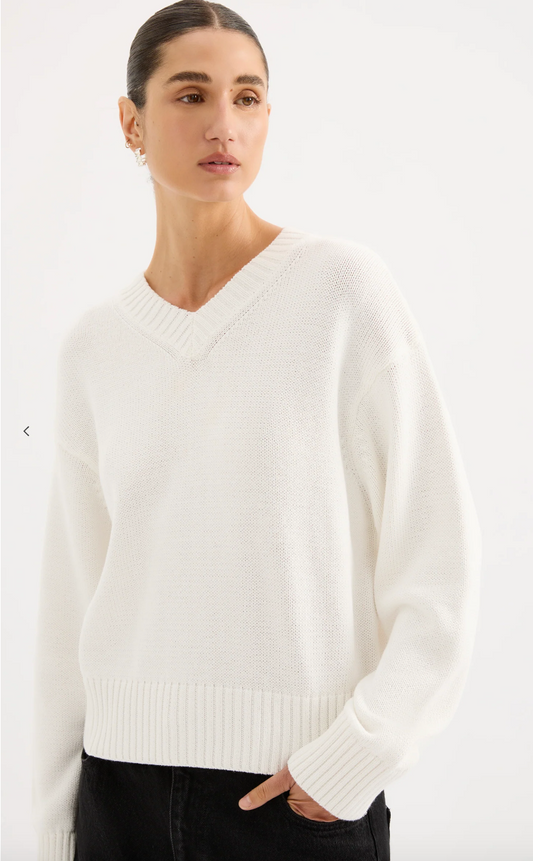 Nude Lucy Tara Cotton V-Neck, v-neck sweater, sweater, cotton sweater, women's clothing