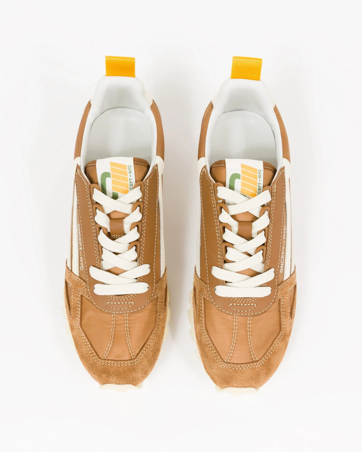 ONCEPT Toronto Sneaker, sneaker in brown suede and cream leather, featuring a white sole, sneakers, women's shoes
