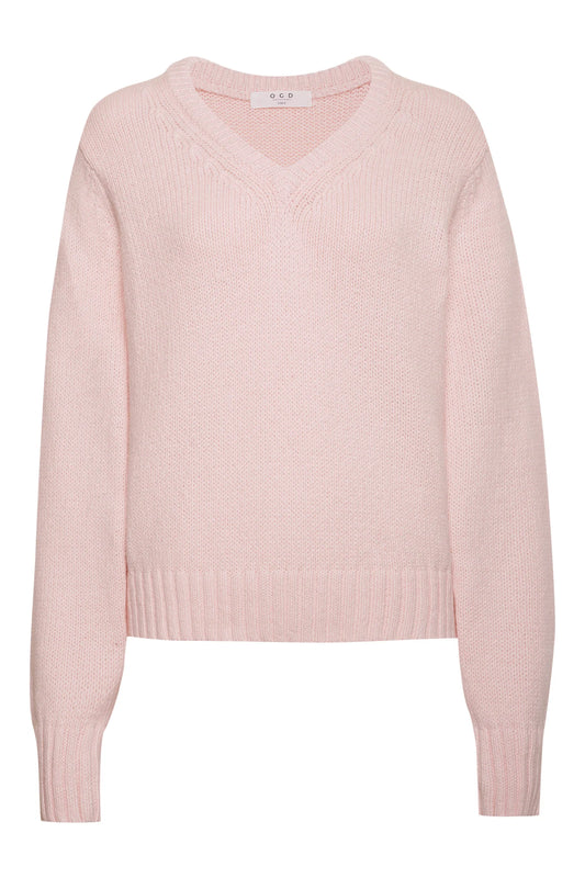 One Grey Day Marie V-Neck Sweater, Sweater, pink sweater, women's clothing