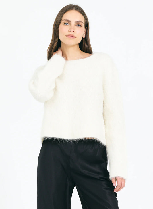 One Grey Day Viola Crewneck, crewneck sweater, sweater, wool cashmere sweater, top, women's clothing