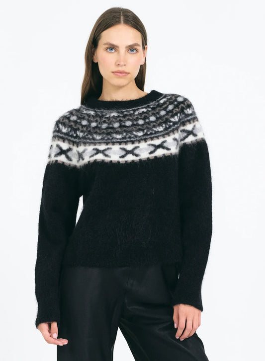 One Grey Day Cecilia Pullover, cashmere sweater, sweater, crewneck sweater, ski sweater, women's clothing
