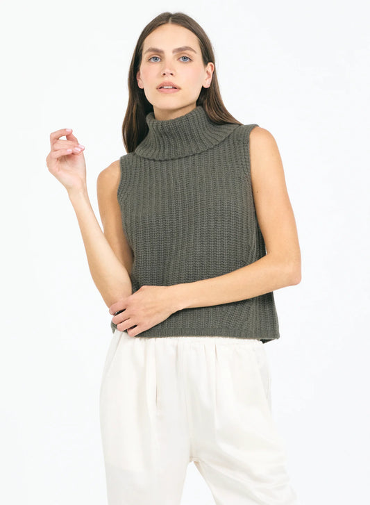 One Grey Day Polly Cashmere Vest, sweater vest, vest, cashmere sweater, women's clothing