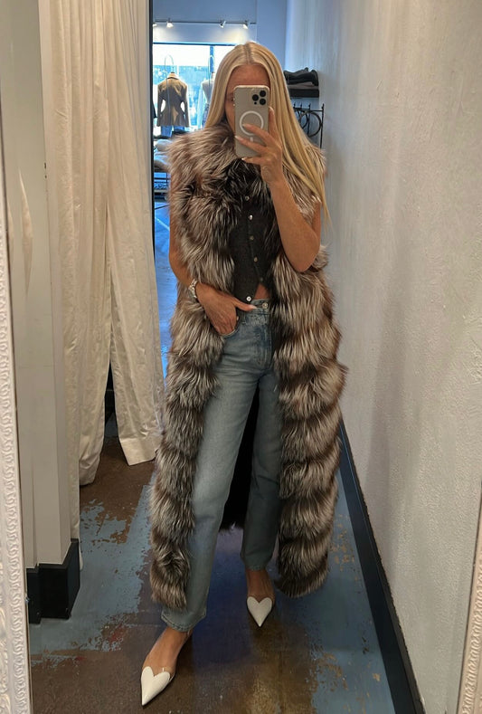 Otoban Frost Vest, fur vest, vest, fur, long fur, long vest, women's clothing