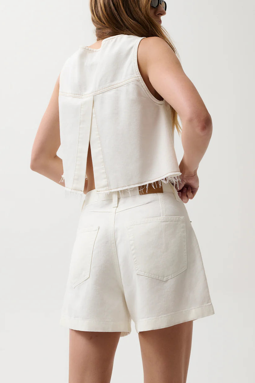 Pistola Kimora High Rise Short, high-rise linen short with a clean A-line shape, linen shorts, shorts, women's clothing