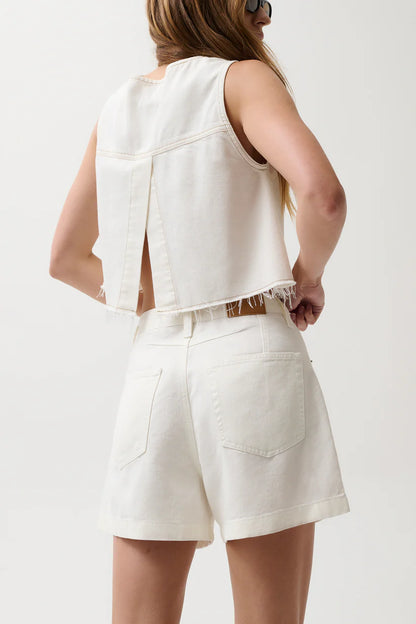 Pistola Kimora High Rise Short, high-rise linen short with a clean A-line shape, linen shorts, shorts, women's clothing