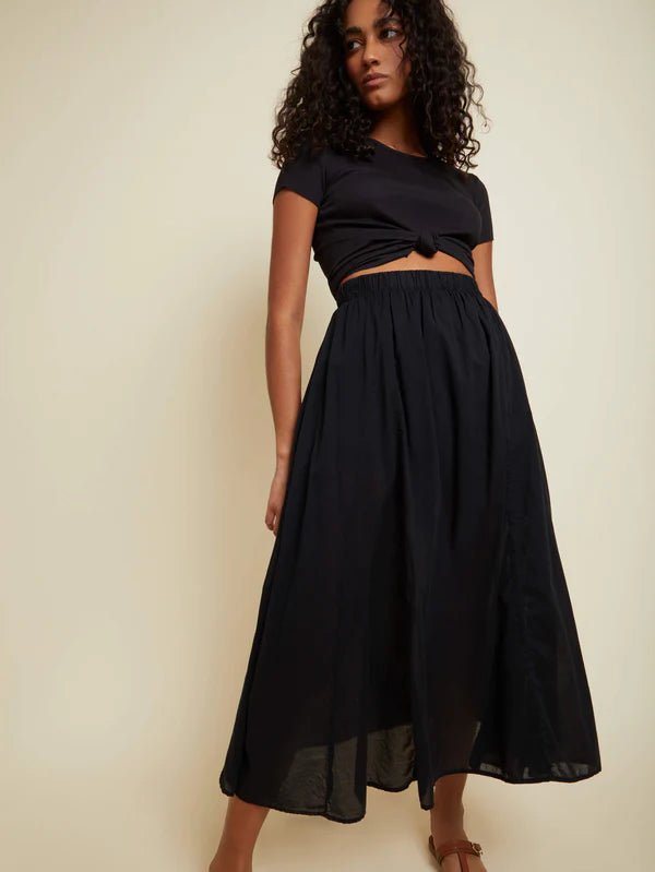 Nation LTD Petra Gored Maxi Skirt, black skirt, pull on skirt, high waisted skirt, maxi skirt, women's clothing