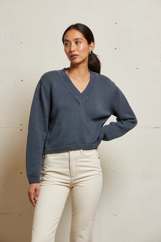 Perfect White Tee Addie V-Neck Cotton Sweater, v-neck sweater, sweater, cotton sweater, women's clothing