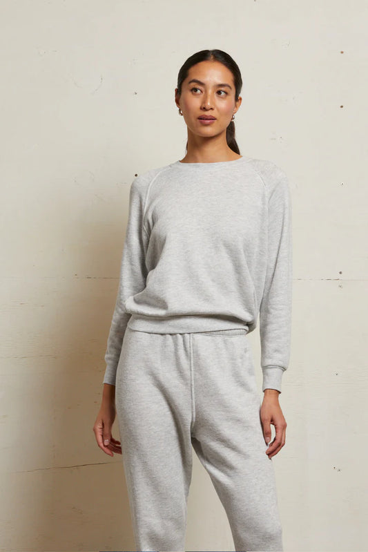 Perfect White Tee Lennon Fleece Sweatshirt in ash, sweatshirt, sweats, top, women's clothing