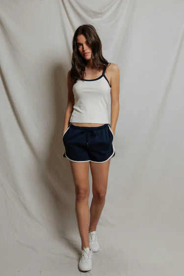 Perfect White Tee Leo Contrast Trim Short, sporty shorts, shorts, athletic fit shorts, women's clothing