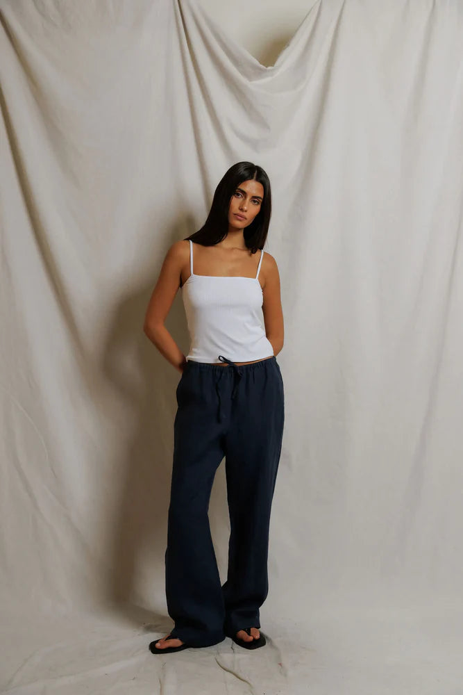 Perfect White Tee Lorana Linen Drawstring Pant, relaxed pants, linen pants, pants, women's clothing